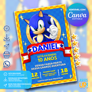 Invitación de cumpleaños de Sonic