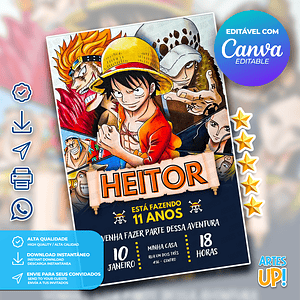 Invitación de cumpleaños de One Piece