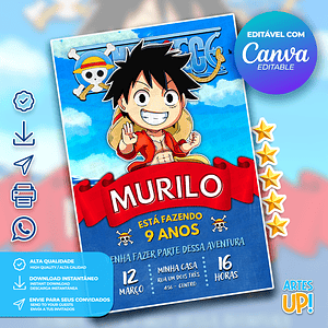 Invitación de cumpleaños de One Piece