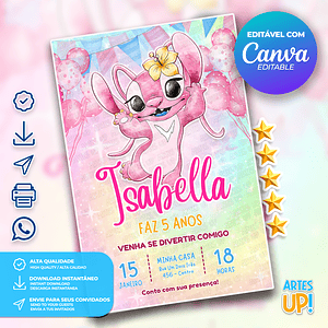 Invitación de cumpleaños de ángel en acuarela