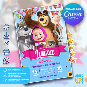 Invitación de cumpleaños de Masha y el oso