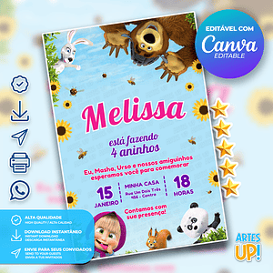 Invitación de cumpleaños de Masha y el oso