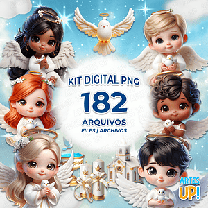 Kit digital PNG Ángeles Bautismo Clipart