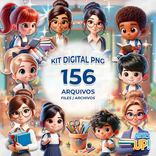Kit Digital PNG Volta as Aulas Clipart Estudos 1