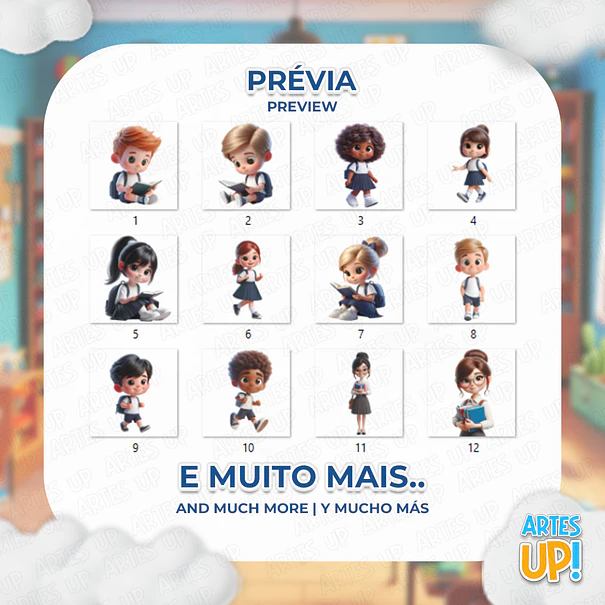 Kit Digital PNG Volta as Aulas Clipart Estudos 2