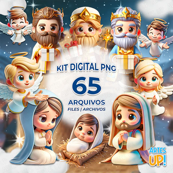 Kit Digital PNG Nascimento de Jesus Clipart 1
