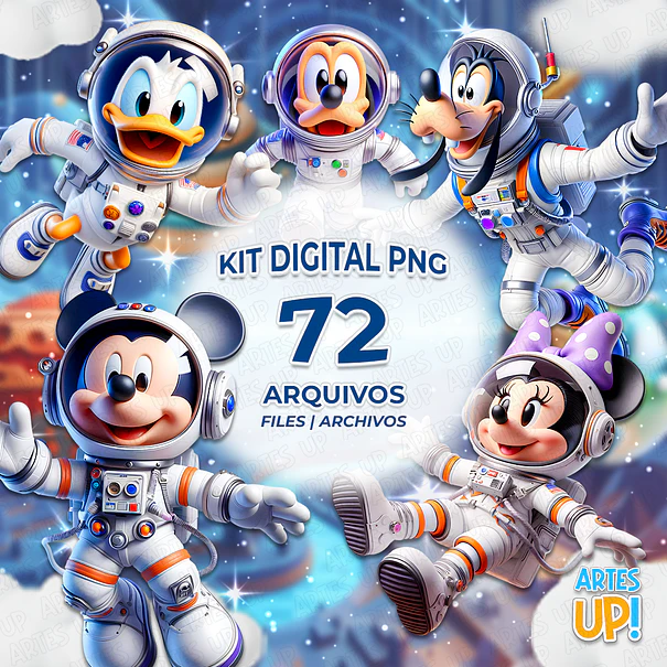 Kit digital PNG Mickey Astronauta Clipart 1
