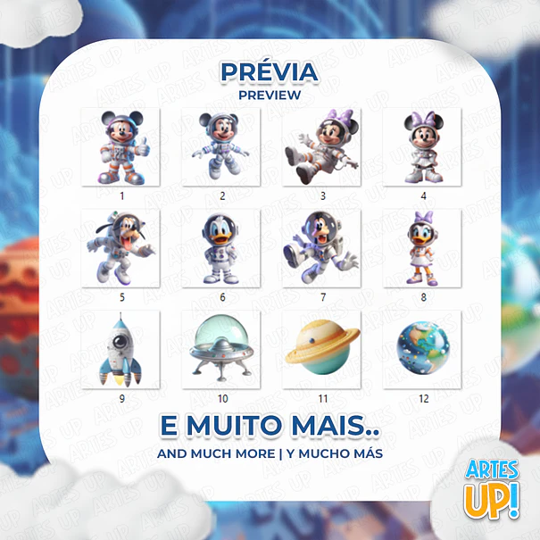 Kit digital PNG Mickey Astronauta Clipart 2