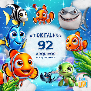 Kit digital de imágenes prediseñadas de Buscando a Nemo PNG