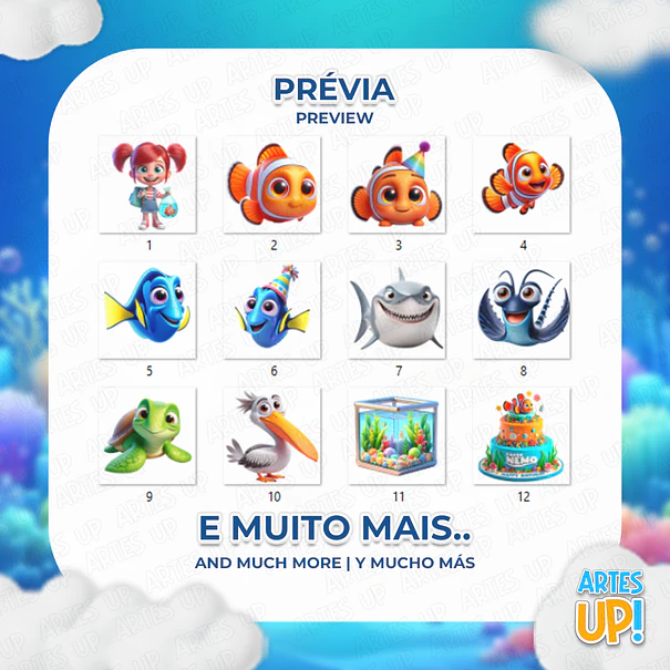 Finding Nemo Clipart Digital Kit PNG 2