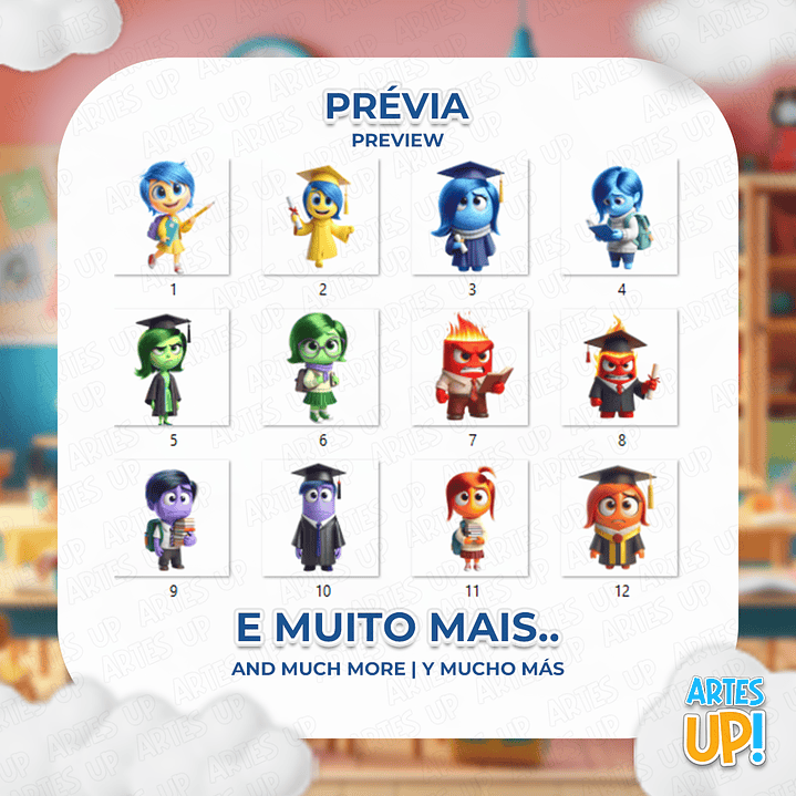 Kit Digital PNG Divertida Mente Estudos Clipart 2