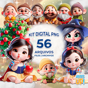 Blancanieves y los siete enanitos Kit digital PNG Clipart Bebé