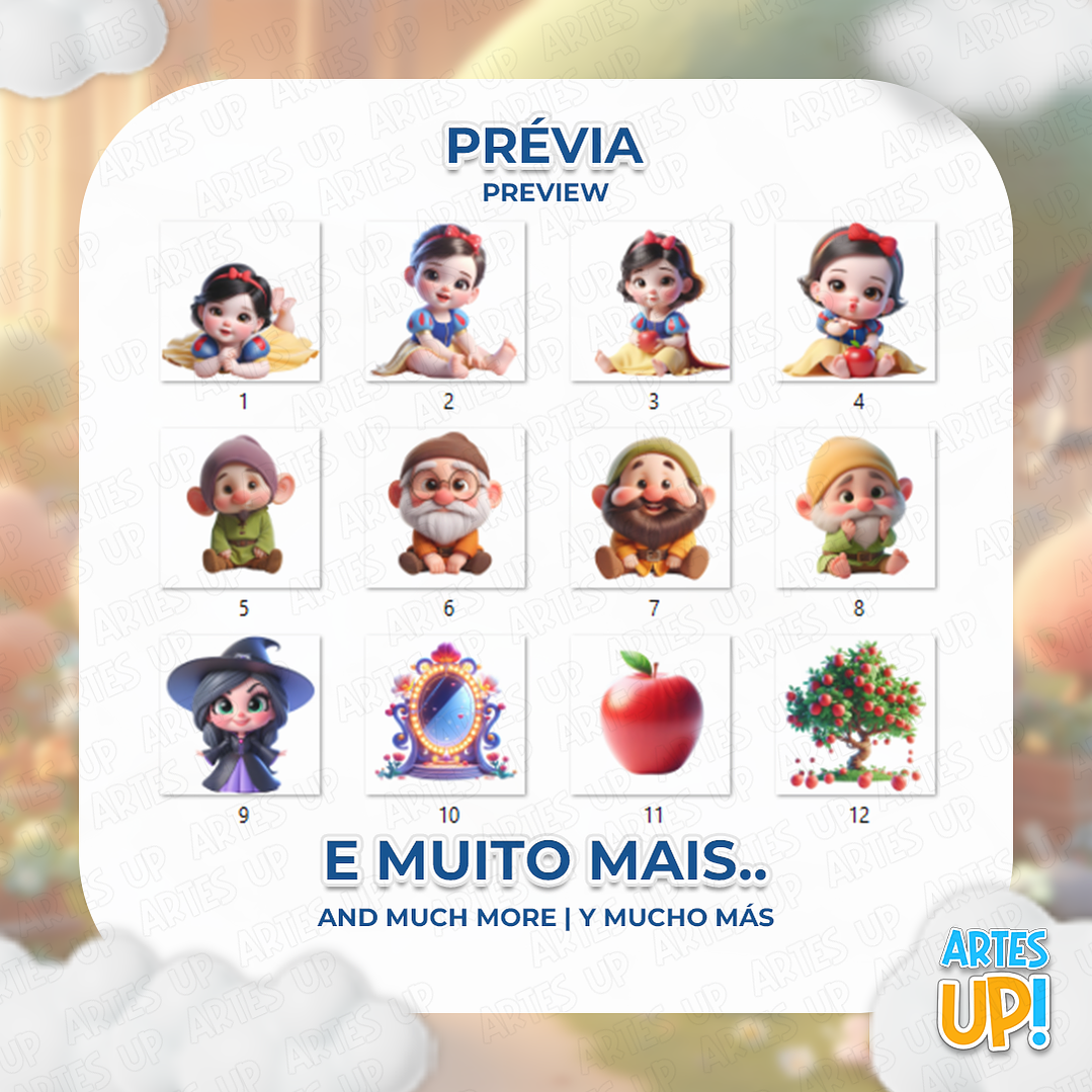 Kit Digital PNG Branca de Neve e o Sete Anões Clipart Baby 2