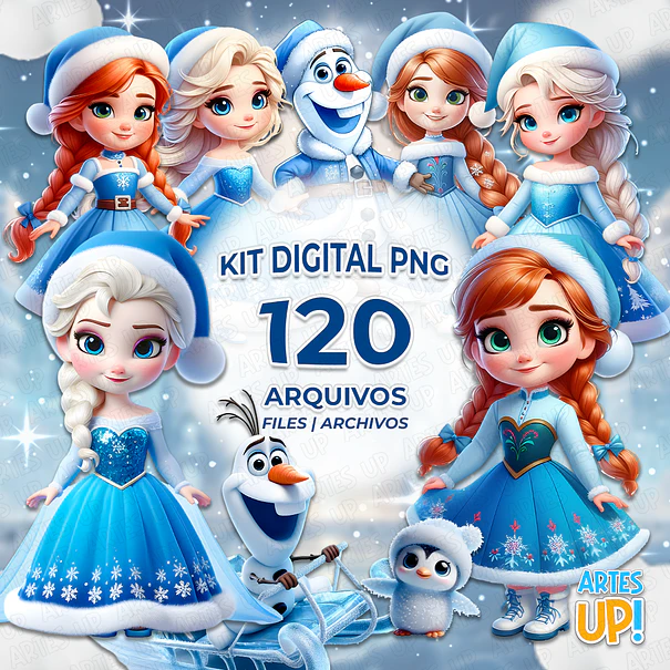 Kit Digital PNG Frozen Natal Clipart 1