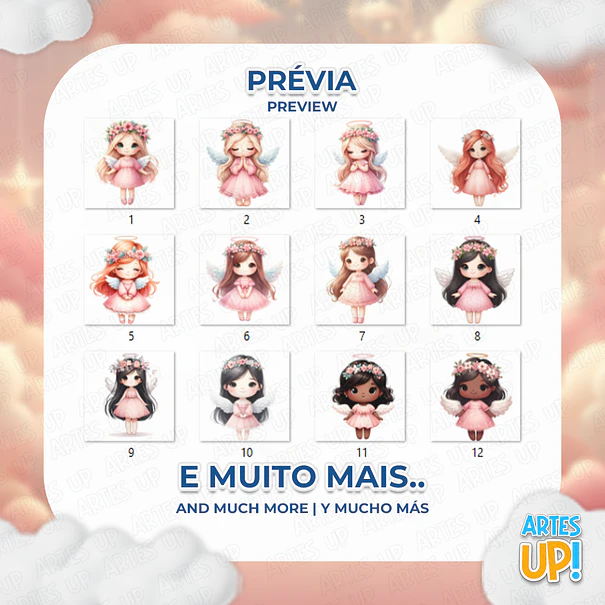 Kit Digital PNG Anjinhas Clipart aquarela 2
