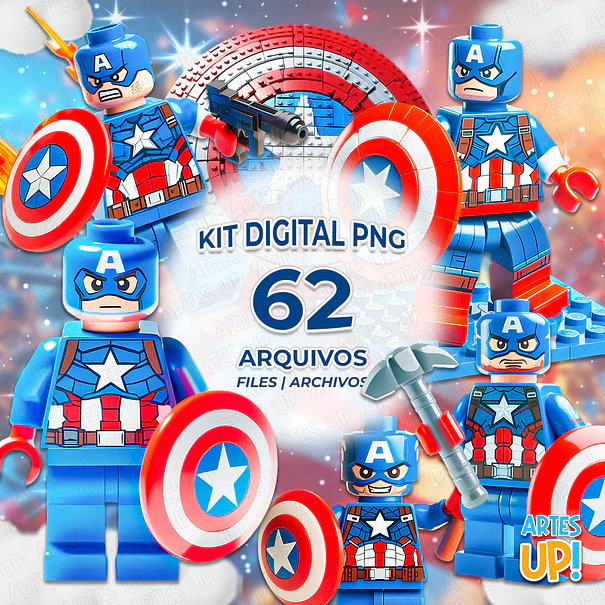 Lego Captain America Digital Kit PNG Clipart 1