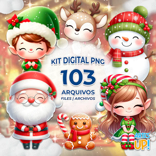 Kit Digital PNG Natal Clipart 3D 1