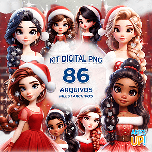 Kit Digital PNG Meninas Natal Clipart
