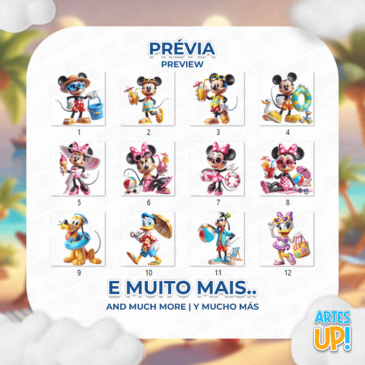 Kit Digital PNG Mickey Pool Party Clipart Praia 2