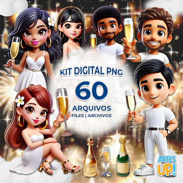 Digital Kit PNG Characters New Year's Eve Clipart New Year 1