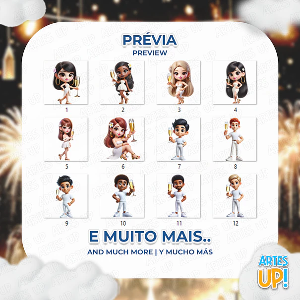 Digital Kit PNG Characters New Year's Eve Clipart New Year 2