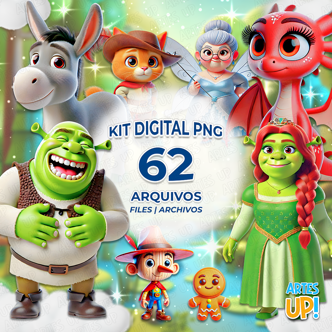 Kit Digital PNG Shrek Clipart 1
