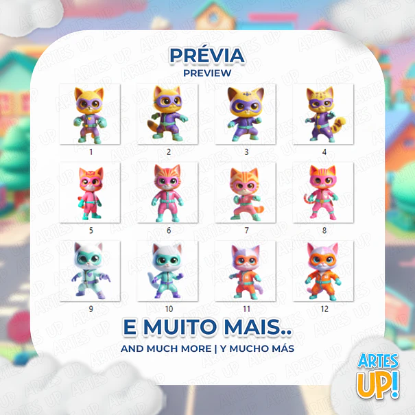 Kit digital PNG Super gatitos Clipart 2