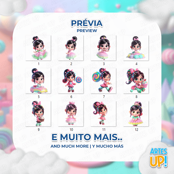 Kit Digital PNG Venellope Clipart Mundo Doce 2
