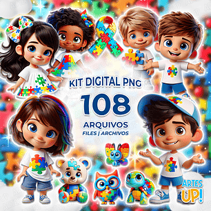 Kit Digital PNG Autismo Clipart