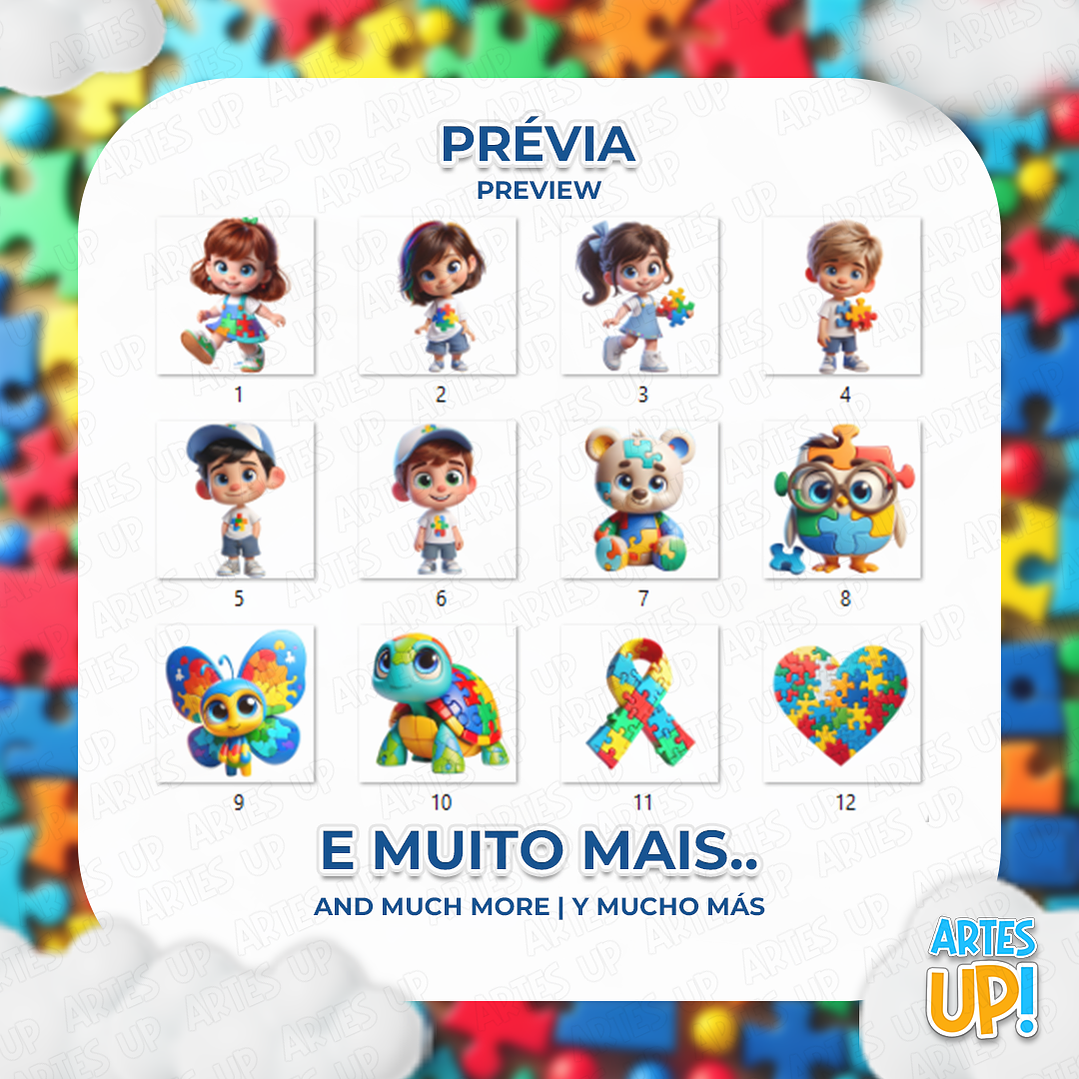 Kit Digital PNG Autismo Clipart 2