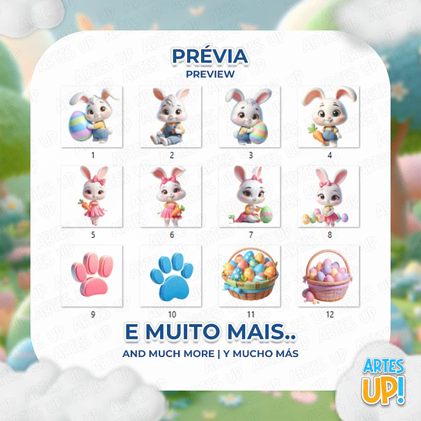 Easter Rabbits Digital Kit PNG Clipart Cute 2