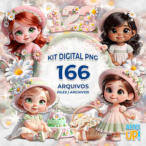 Kit digital de niña margarita PNG Clipart