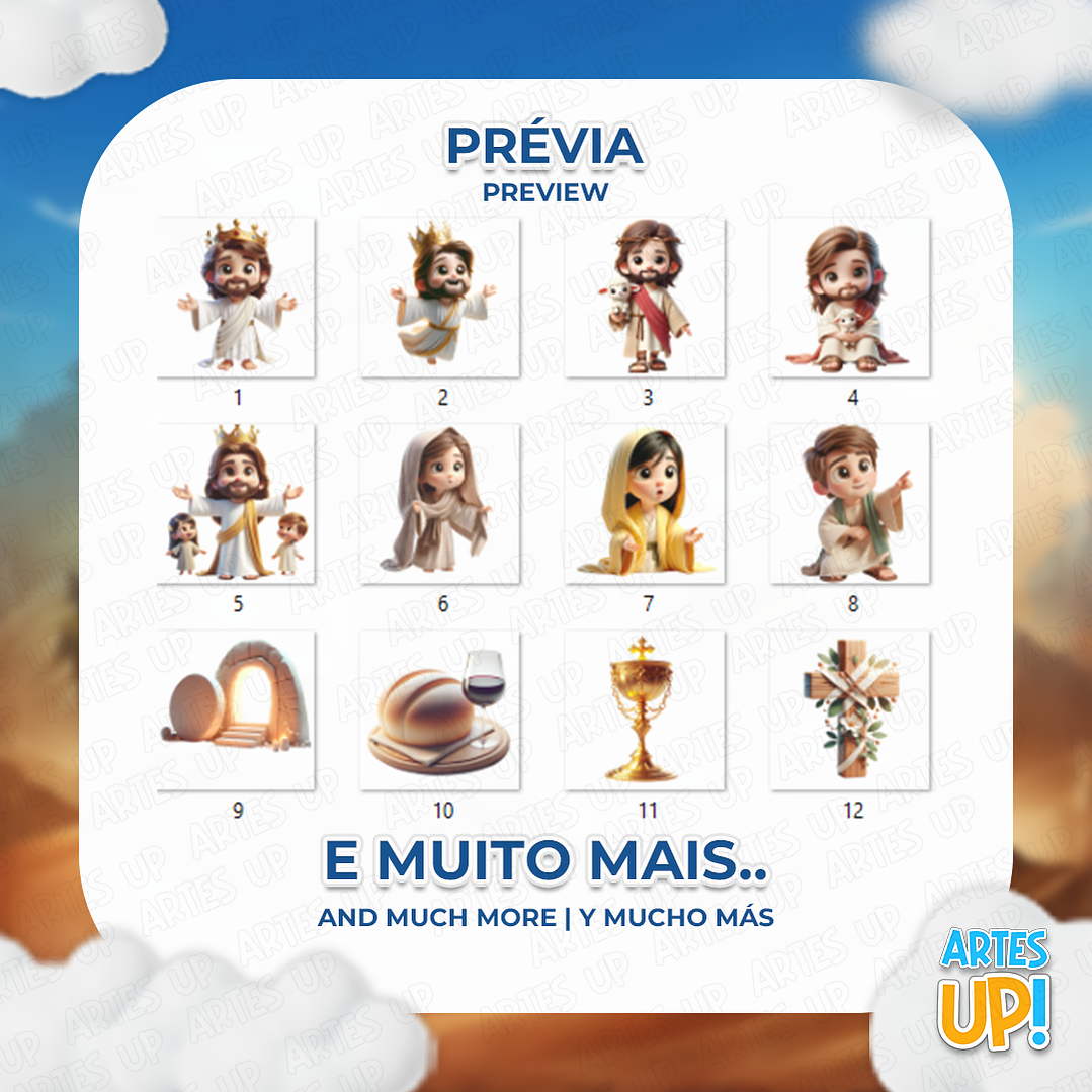 Kit Digital PNG Ressurreição de Jesus Páscoa Clipart 2