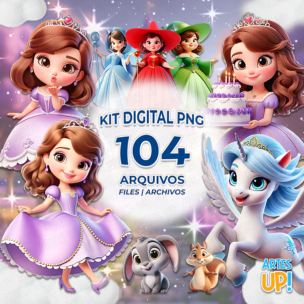 Kit Digital PNG Princesinha Sofia Clipart 1
