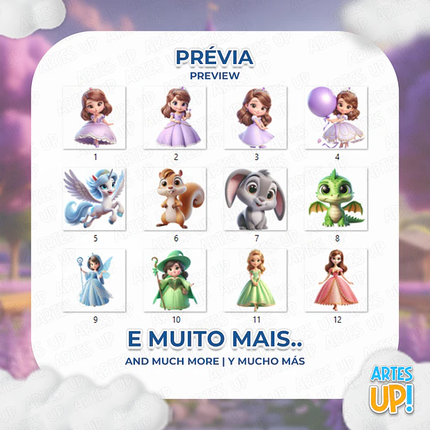 Kit Digital PNG Princesinha Sofia Clipart 2