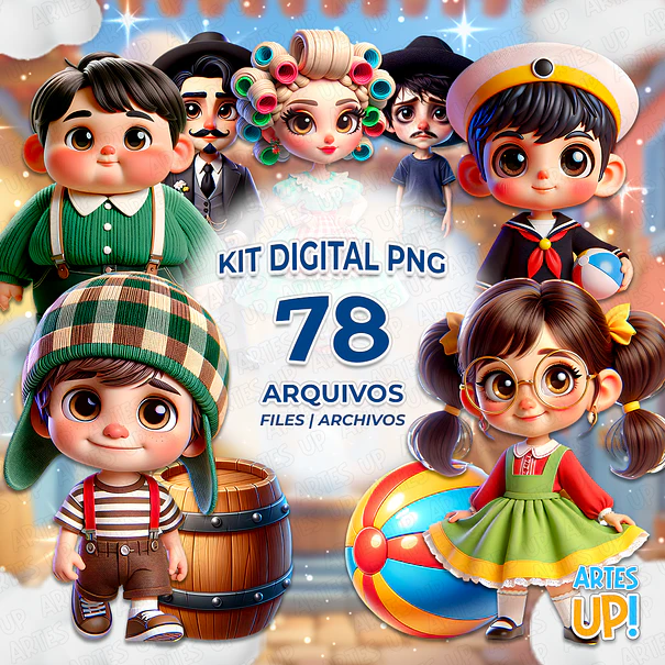 Kit Digital PNG Turma do Chaves Clipart 3D Cute 1