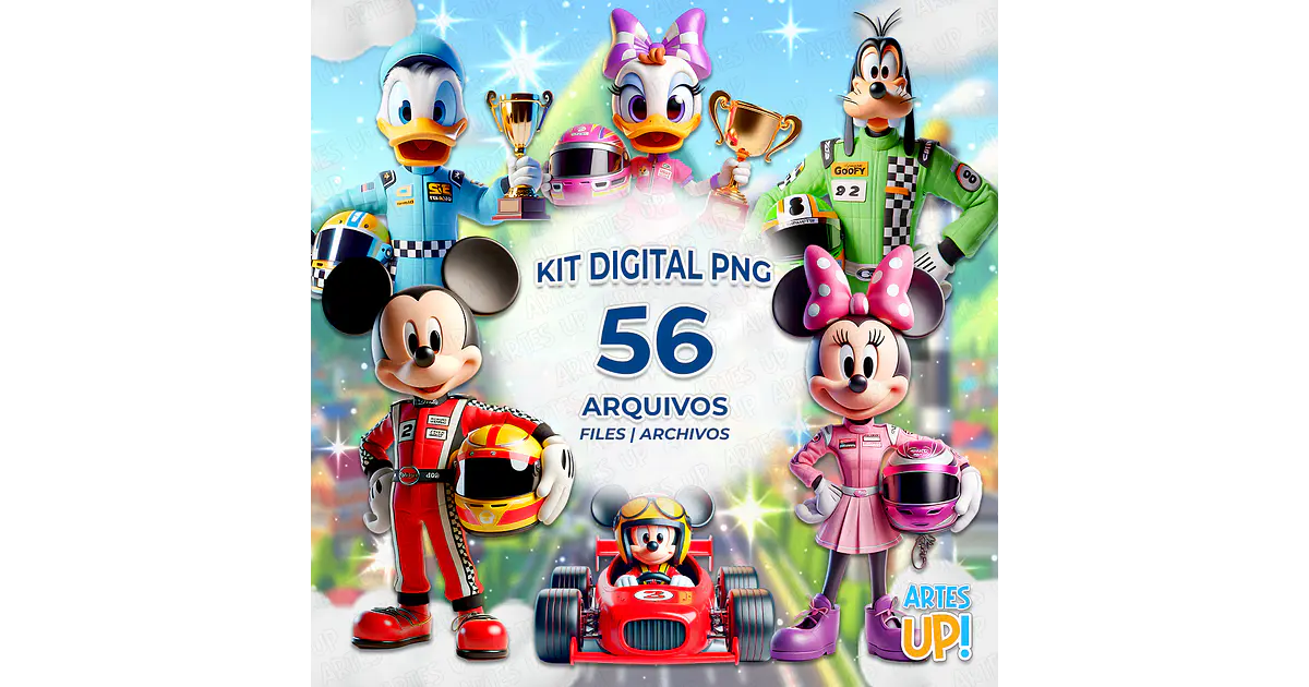 Mickey Mouse Racing Pilot PNG Digital Kit — Clipart for Pers