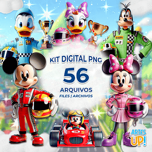 Kit digital de carreras de Mickey Pilot Clipart PNG