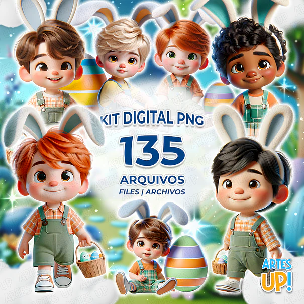 Kit digital de niño de Pascua PNG Clipart 1