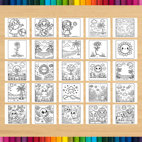 Livro de Colorir Deus e a Criação do Mundo para imprimir 5
