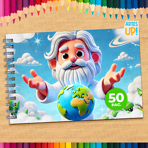 Dios y la creación del mundo - Libro para colorear para imprimir