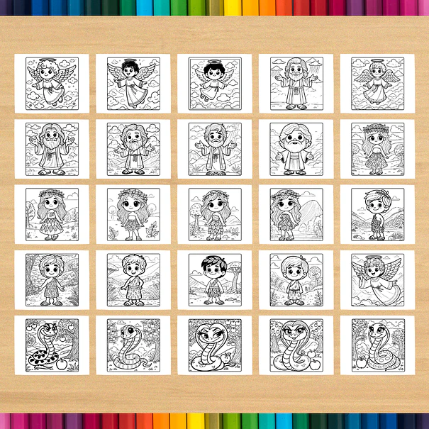 Libro para colorear de Adán y Eva para imprimir 4