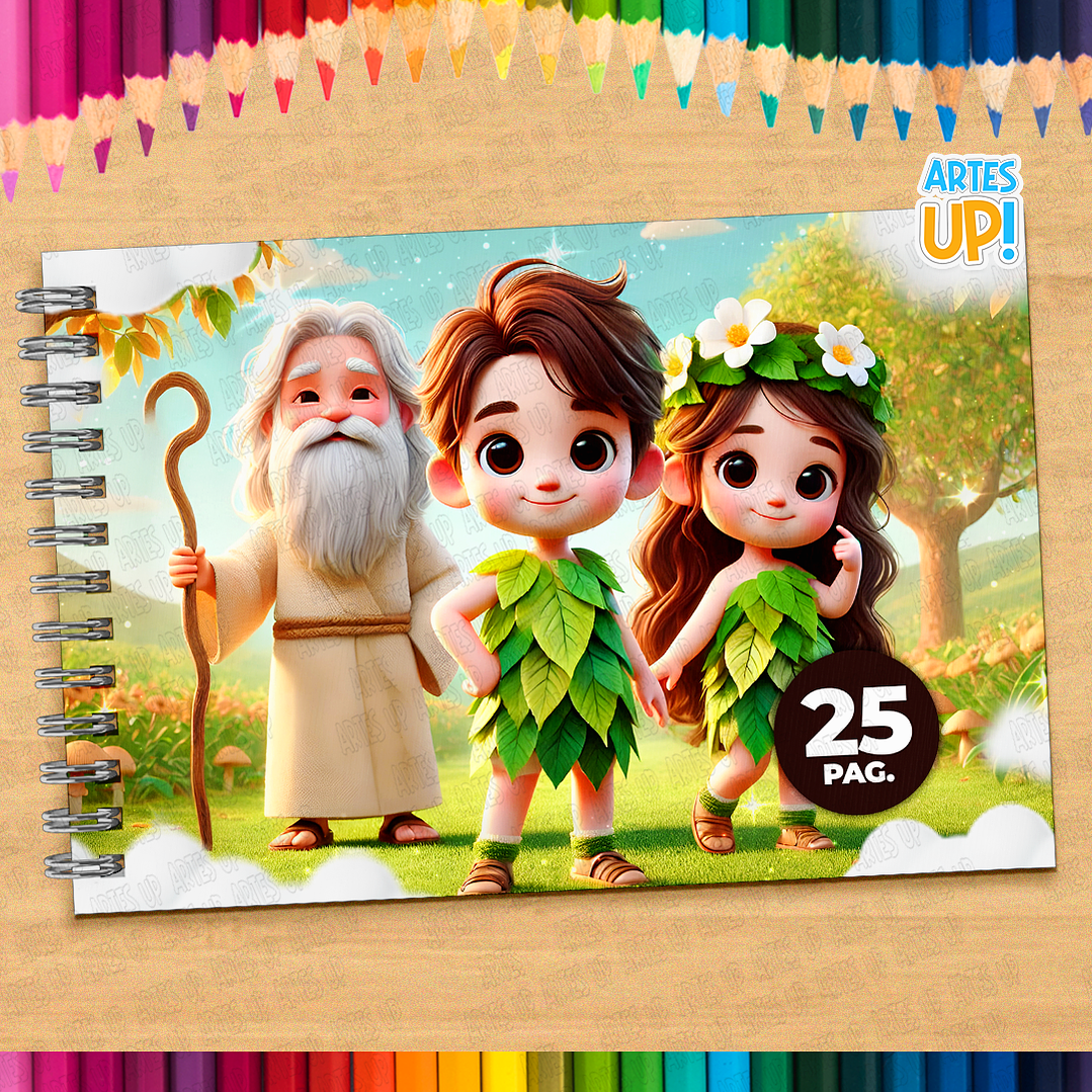 Livro de Colorir Adão e Eva para imprimir 1
