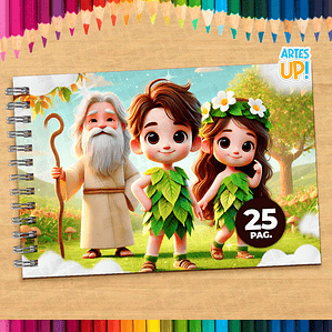 Livro de Colorir Adão e Eva para imprimir