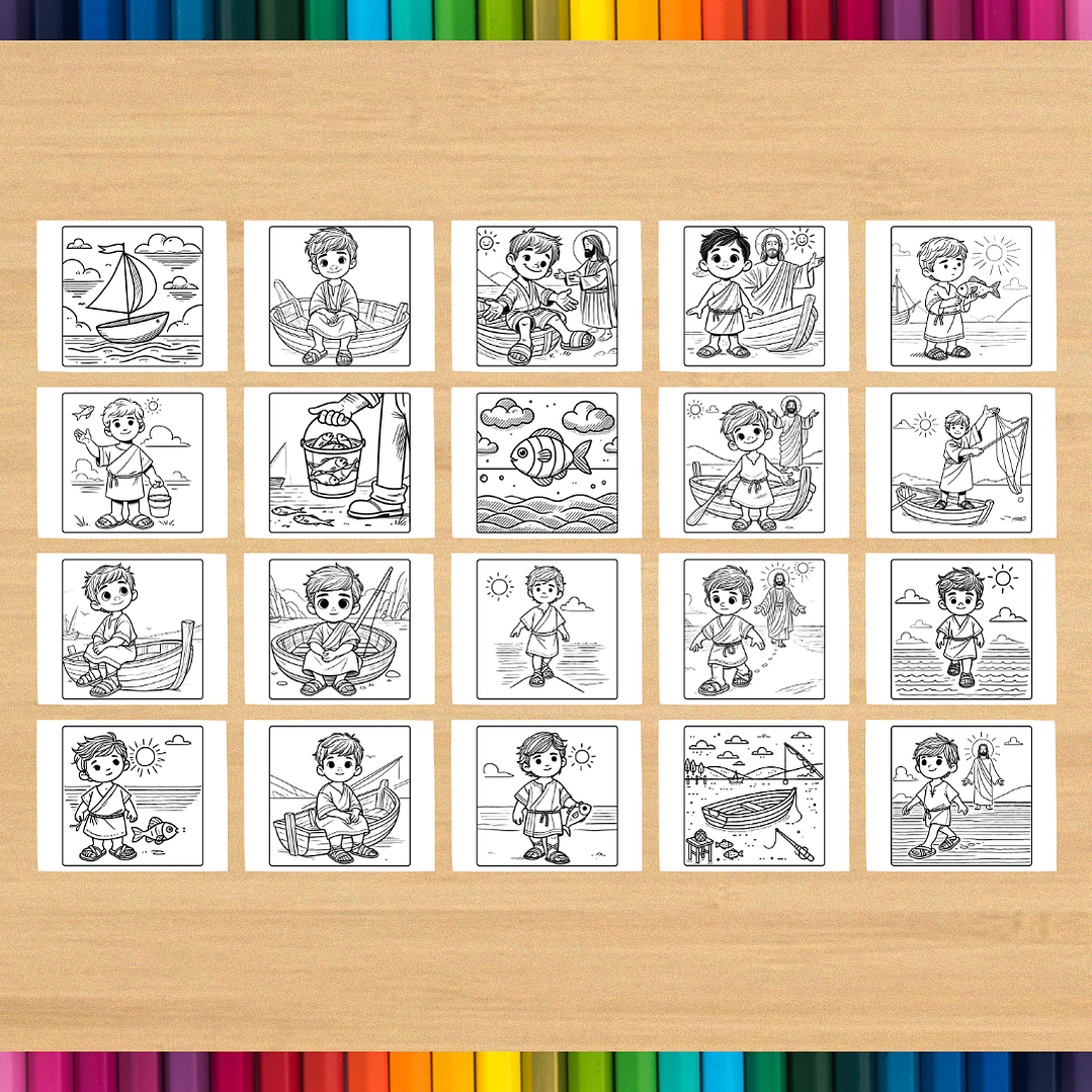 Livro de Colorir Pedro Discípulo de Jesus para imprimir 4