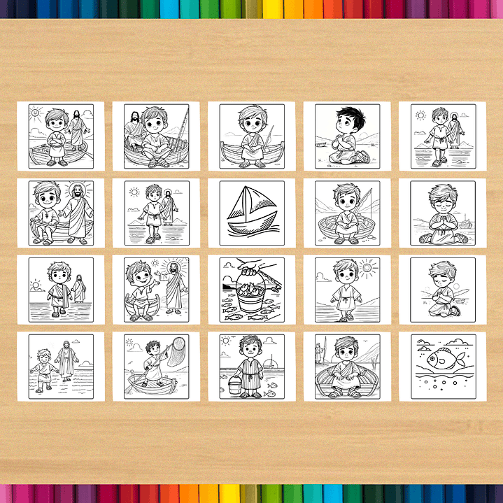 Livro de Colorir Pedro Discípulo de Jesus para imprimir 5