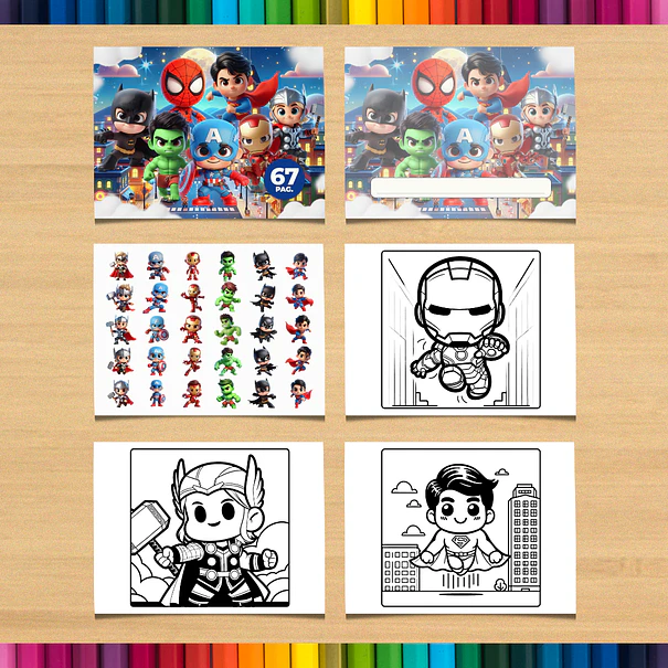 Libro para colorear de superhéroes de los Vengadores para imprimir 3