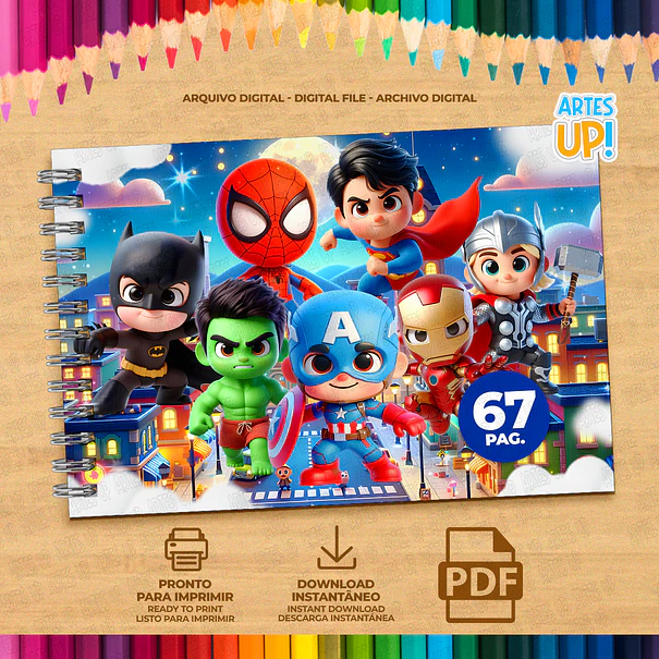 Libro para colorear de superhéroes de los Vengadores para imprimir 2