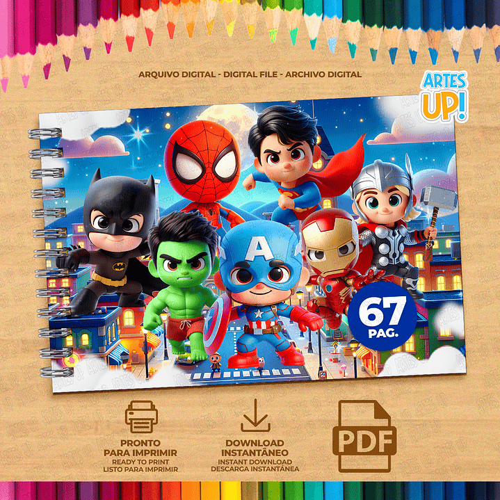 Livro de Colorir Vingadores Super Heróis para imprimir 2