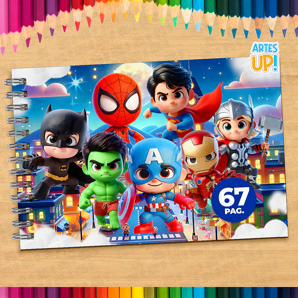 Libro para colorear de superhéroes de los Vengadores para imprimir 1